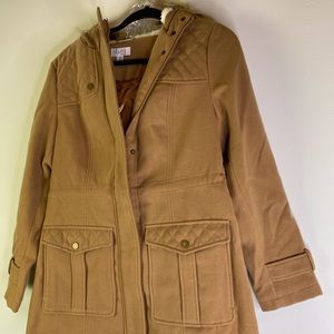 Denim & Co Anorak Jacket Sherpa Lined Hood Women'